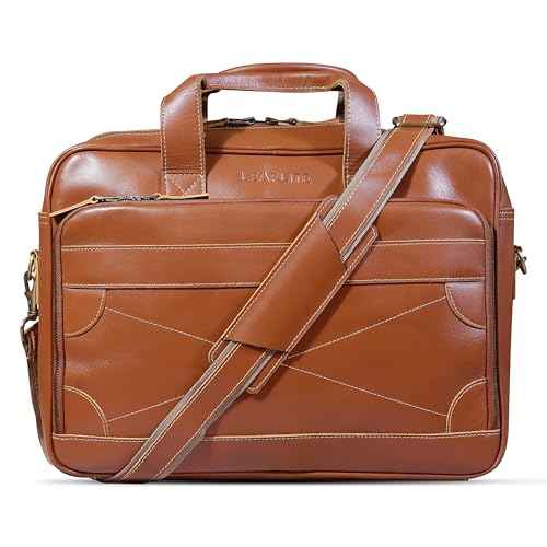 16" Leather Laptop Bag for Men and Women - Meeting Bag / Briefcase