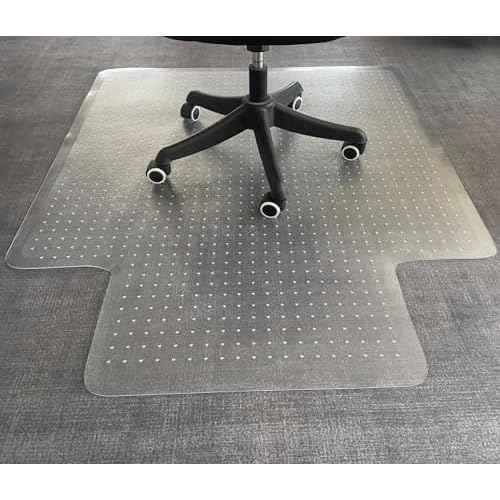 45"x 53"x0.1" Office Chair Mat for Carpet,Slip Resistant Heavy Duty Under Desk Protector Carpeted Floors,Easy Glide Rolling Floor Mat for Office Chair with Extended Lip
