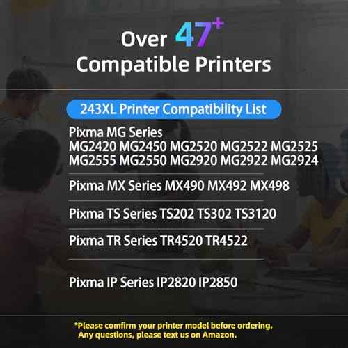 PG-243XL Ink Cartridge Black Replacement for Canon 243 243xl PG 243 Combo Pack for PIXMA MX490 MG2500 MG2522 MG2922 TS3122 TS3322 TS202 TR4520 TR4522 Printers (2 Black)
