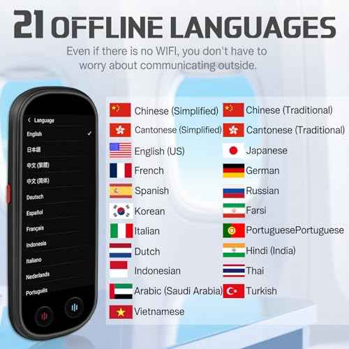 Translator Device - Real Time Language Translation Device with 150+ Languages, Upgraded Ai LanguageTranslator No WiFi Needed, Offline Recording Photo Input Translation for Travel Business Learning