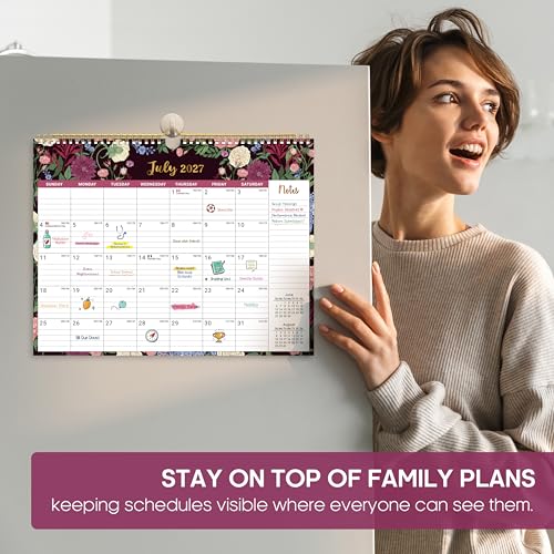 Taja 2026-2027 Floral Wall Calendar - Midnight Garden, 14.7" x 11.5"
