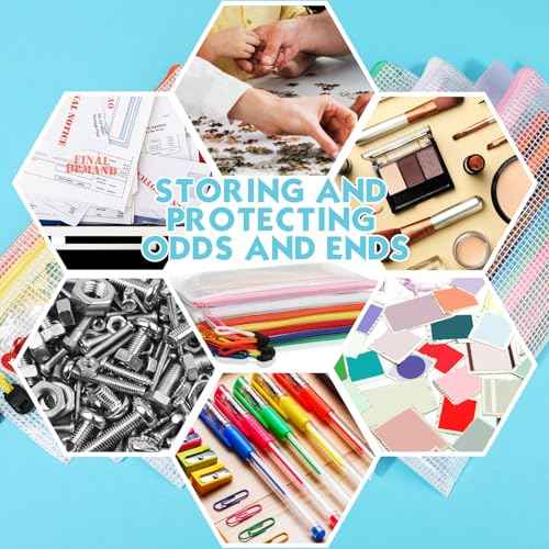 Sherr 120 Pcs Mesh Zipper Pouch Bulk Pencil Pouches 9.45'' x 4.53'' Small Clear Mesh Bags with Zipper A6 Waterproof File Bag Pencil Case for School Office Travel Organization(White)