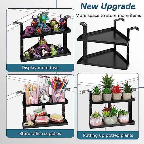 Office Cubicle Shelf Cubicle Storage Organizer Cubicle Accessories Height Adjustable Cubicle Corner Shelf with Adjustable Hooks