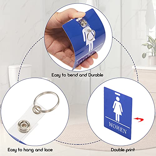 Gersoniel 6 Pcs Bathroom Hall Pass Keychains for Classroom & Office – Men & Women Styles