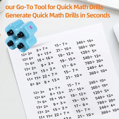KIMPOK Blue Math Roller Stamp 4-in-1 Math Fact Tool for Teachers & Homeschool