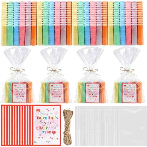 SAIWEILAI ONLINE 192pcs/24pack Valentines Chalk Set Valentines Day Gift for Valentines Day Cards for Classroom Valentine Gift Stuffer Fillers Valentines Classroom