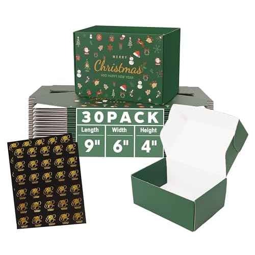 9x6x4 Inch Medium Christmas Shipping Boxes, 30 Pack Cardboard Packaging Mailer Box, Gradients Shipping Packaging Boxes for Small Business, Recyclable Cardboard Literature Gift Box