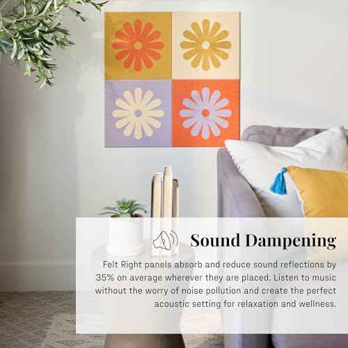 Felt Right Mini Daisy Checker Dusk | Classroom Decor | Acoustic Wall Panels | Home Decor | Felt Wall Panels | Felt Tiles for Accent Walls | Decorative Bulletin Board
