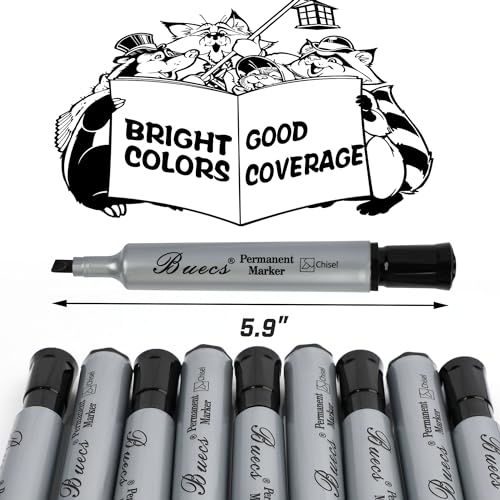 Permanent Markers, 80 Count Black Permanent Markers, Chisel tip, Waterproof &Fade Resistant, Quick Drying, Office Supplies for School, Office, Home