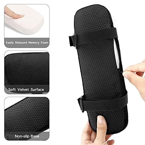 MOSISO Black Chair Armrest Pads – Memory Foam Elbow/Wrist Support, Universal Fit