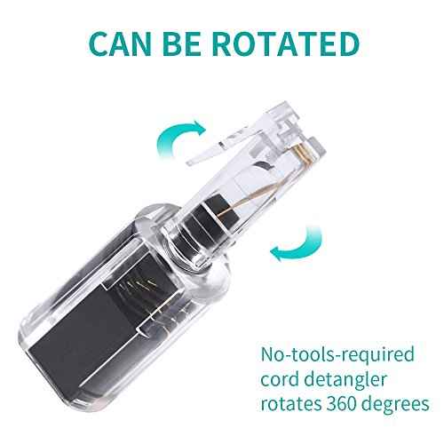 (Value Pack of 20 360¡Æ Phone Cord Detangler Landline Telephone Extended Rotating Black