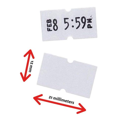 Perco White Labels - 8,000 Blank Price and Date Gun Labels for Perco 1 Line Price and Date Guns