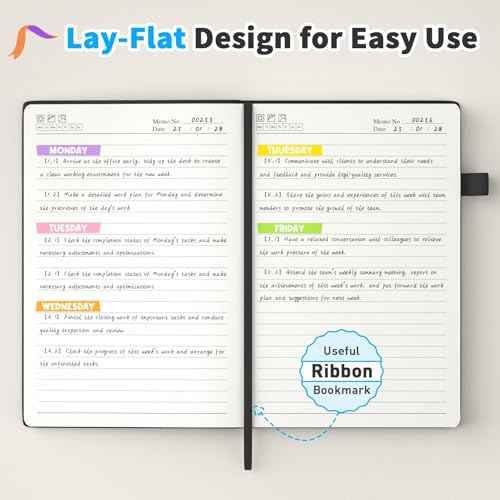 Oucaru Lined Journal Notebook, 2 Pack, 180 Pages, A5 Journals for Writing, 100 GSM Thick Paper, Small Notebooks Daily Journal for Women Men Work, Business, School, Travel Supplies
