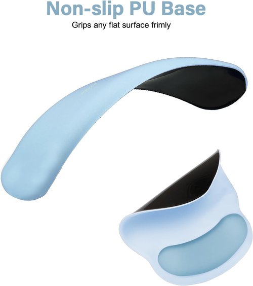 MOSISO Ergonomic Mouse Pad & Keyboard Wrist Rest - Non-Slip Base for Pain Relief | Air Blue
