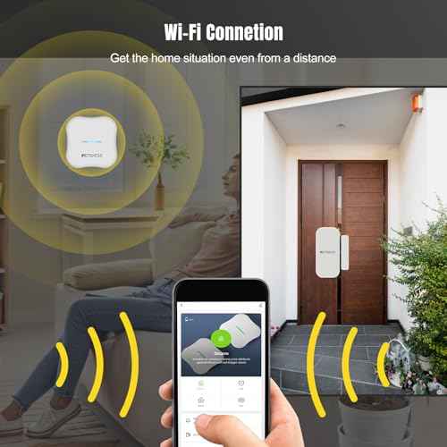 Retekess TH011 WiFi Door Alarms When Opened,Door Sensor,32 Chimes 5 Volume Levels,Rechargeable Door Chime for Business,2 Sensors 1 Receiver for Home,Dementia,Office