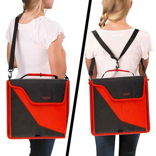 Five Star Zipper Binder, 3 Inch 3-Ring Binder with D Rings, Removable Padded Case, 5-Tab Expanding File and Multi-Use Strap, 850 Sheet Capacity, Red/Black (29296CE8)
