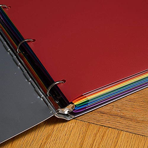JAM Paper Heavy Duty Plastic Pocket Folders 6-Pack - Assorted Colors, 3-Hole Punch, 9.5 x 11.6 inches