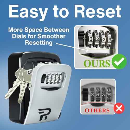 Key Lock Box with Code for Outside - Wall Mount Lockbox for Keys Outdoor - Combination Lock Box to Hide a Key Outside - Key Cabinets