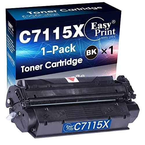 EASYPRINT Compatible 7115x Toner Cartridge Replacement for 15X C7115X Used for 1000/ 1005/ 1200/ 1200N/ 1200SE/ 1220/ 1220SE/ 3300/ 3320n/ 3320/ 3330 MFP Printer, (1 Black)