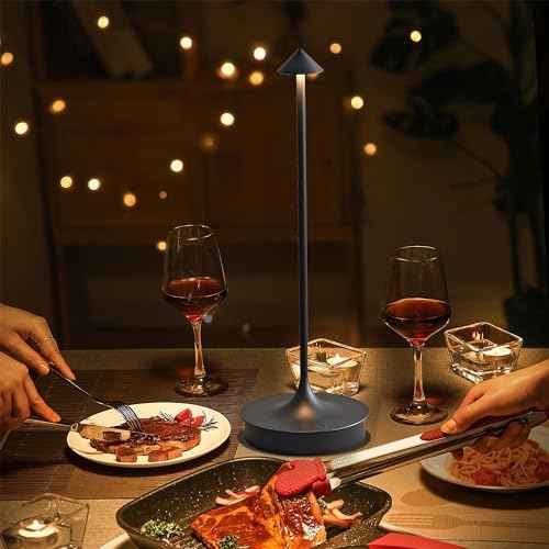 Cordless Table Lamps Rechargeable, LED Desk Lamp 4000mAh Battery Operated Outdoor Waterproof Portable Touch Dimmable Table Light for Patio/Restaurant/Bar/Indoor (Black-1PC)