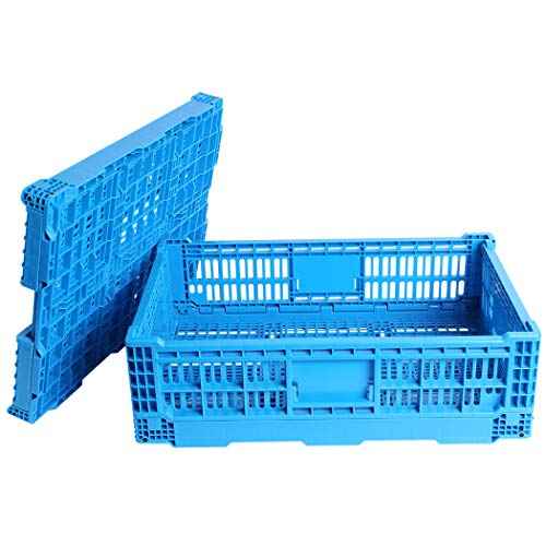 Collapsible Storage Bin Containe£¬43 Liter Transfer box,crate Transit storage of various items (23.6" L x 15.7" W x 7.1" H)