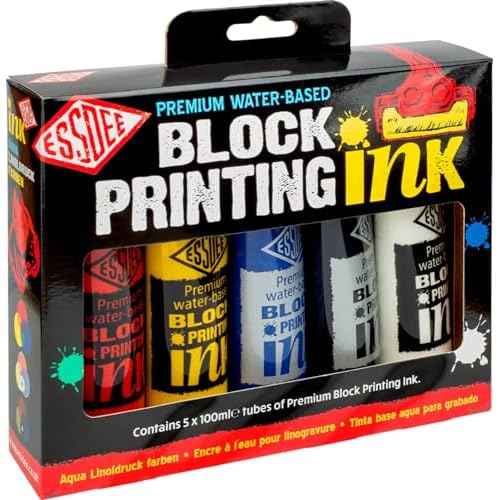 Essdee Premium Quality Block Printing Ink (Pack of 5 Primary Colours),19 x 18 x 4 cm