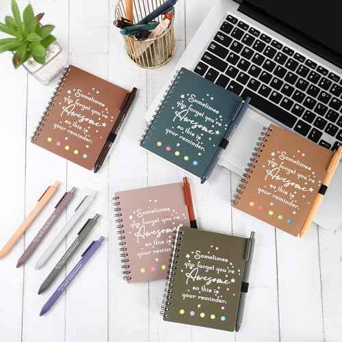 Employee Christmas Gifts Bulk for Rad Tech Perioperative Nurse Practitioner Team Staff Thank You Gifts A6 Spiral Planner Ballpoint Pen Sticky Note for Office Coworker Adult(Bright Color)
