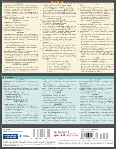 English Grammar & Punctuation QuickStudy Laminated Reference Guide