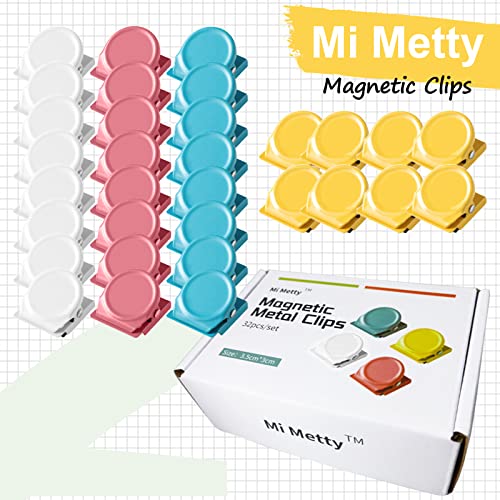 Mi Metty 32 Pack Multicolor Magnetic Clips for Refrigerator Whiteboard Photos