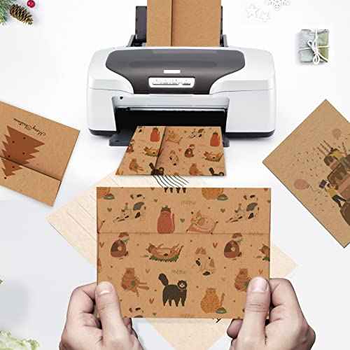 A7 Brown Kraft Envelopes Self Seal 100 Pack 120 GSM£¬Goefun Printable 5x7 Envelopes for Invitation, Mailing, Weddings, Business, Birthday, Photos, Documents and DIY Cards