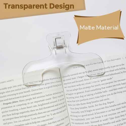 Transparent Book Page Holder for Reading, Book Opener Holder Convenient for Reading Teaching and Fixing Music Book, Page Marker Clips for Teacher Clerk