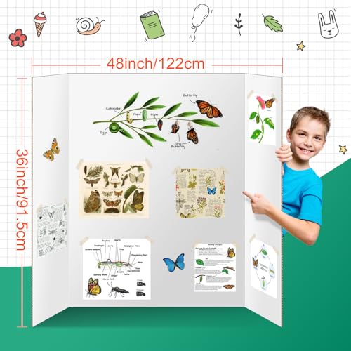 IKAYAS 4 Pack Trifold Poster Boards 36x48 Inch Double Sided Display Boards
