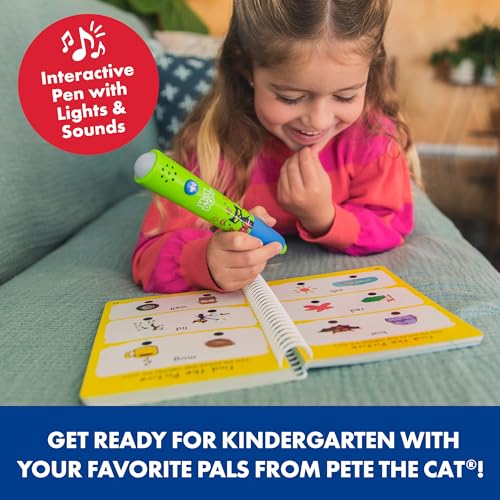 Educational Insights Hot Dots Pete The Cat Kindergarten Reading & Math Workbook - Kindergarten Workbooks with Interactive Pen, Homeschool Learning Books, Build Early Reading & Math Skills, Ages 5+