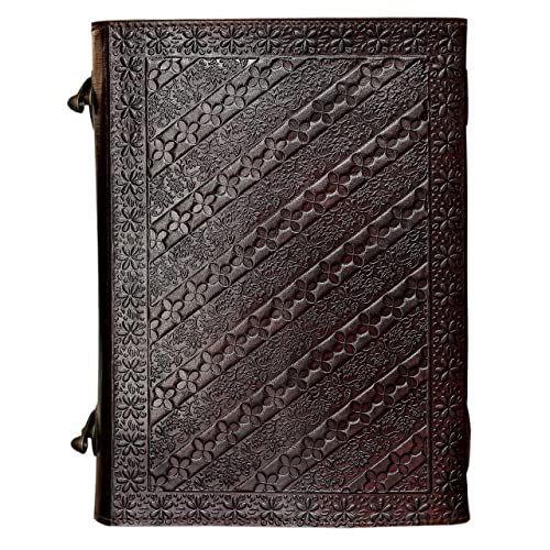 cuero C Leather Sun and Moon Embossed with Beautiful Blue Stone Journal Diary Notebook, Planner, Organizer, Sketchbook, Blank Book Journal (Sun and Moon)