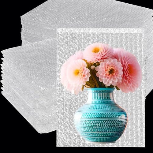 100PCS Clear Bubble Pouches Wrap Bags, 8 x 12 Inch Bubble Out Bag Pouch for Packing & Shipping, Double Layer Bubble Cushion Wrap Bags Protective Bubble Pouches Bags for Moving and Storage