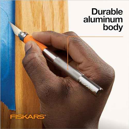 Fiskars Detail Craft Knife, Cool Gifts for Brother, Included with Protective Cover, 8", Exacto Knife for Crafting, Orange
