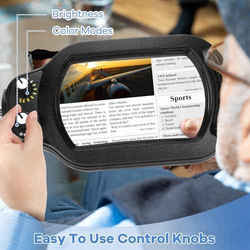 10X Rectangle Magnifying Glass with Light and Stand, Real Glass Lighted Magnifier Hands Free, Mechanical Knob 5 Color Modes Stepless Dimmable, 2-in-1 LED Desk Lamp with Clamp for Close Work, Reading