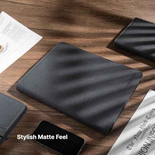 Leather Zipper Portfolio Binder with Wired Charging, Clipboard ? Business Organizer Padfolio Folder with Built-in 8000mAh Power Bank, Zip Up Binder & Portfolio Clipboard for Women/Men