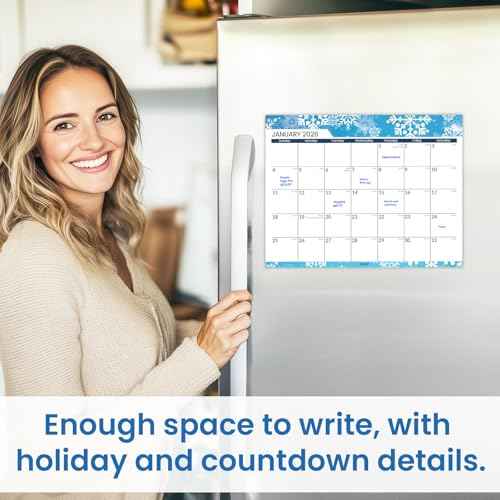 SUNEE Magnetic Calendar for Refrigerator 2026-2027 from October 2025 to June 2027, Fridge Calendar Magnet 21 Months for Family, 8.5"x11" Monthly Wall Calendar, Seasonal