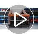 VEVOR 45L Orange & Black Collapsible Storage Basket - Folding Plastic Crate, Pack of 3
