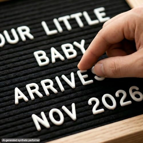 Black Felt Letter Board 10x10in with 336 Letters & Symbols - Baby Announcement Sign, Baby Milestones, School First Day - C CRYSTAL LEMON
