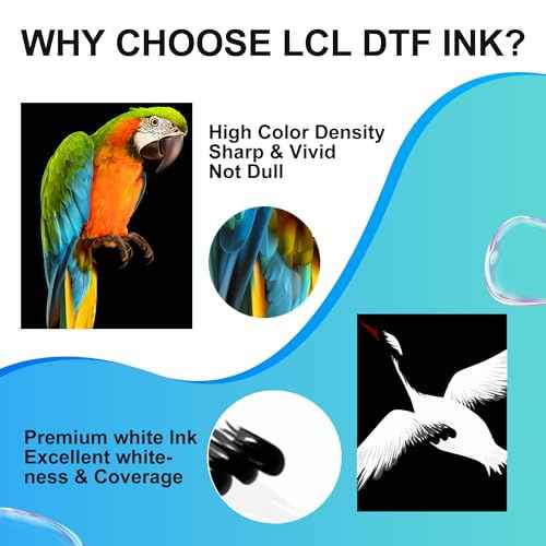 LCL Premium DTF White Ink 1000ML-DTF Transfer Ink for PET Film Refill for DTF Printers ET-8550 XP-15000 L1800 L805 R1390 R2400 Heat Transfer Printing Direct to Film (1000ml x 1 White)