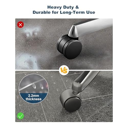 46"x 60" Clear Office Chair Mat for Carpet, Anti-Scratch Durable Plastic Desk Chair Mat for Rolling Chairs, Waterproof Non-Slip Carpet Protector Mat for Work, Game, Home Office