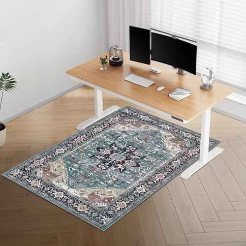 Kuyal Office Chair Mat for Hardwood Floor, 36 x 55 inches Computer Gaming Chair Mat, Low Pile Carpet Desk Chair Mat, Anti-Slip Floor Mats Wood/Tile Protection Mat(36'' x 55'',Green)