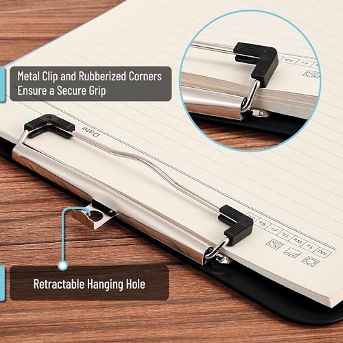 Mr. Pen Plastic Clipboard 12.5 x 9 Inches - Black, 2 Pack