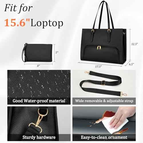 KKXIU Lunch Tote Bag for Women 15.6 Inch Laptop Briefcase Professional Work Purse with Insulated Lunch Compartment Handbags