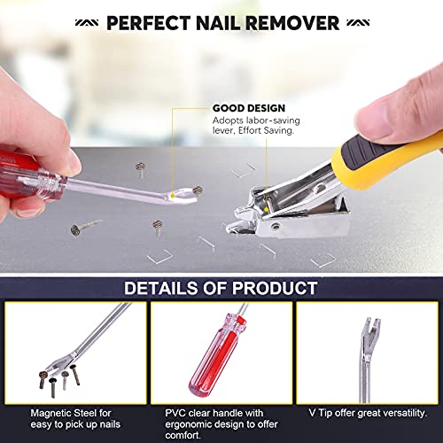 Mardatt 4-Piece Nail Puller & Staple Remover Tool Set, 7" End Cutting Pliers