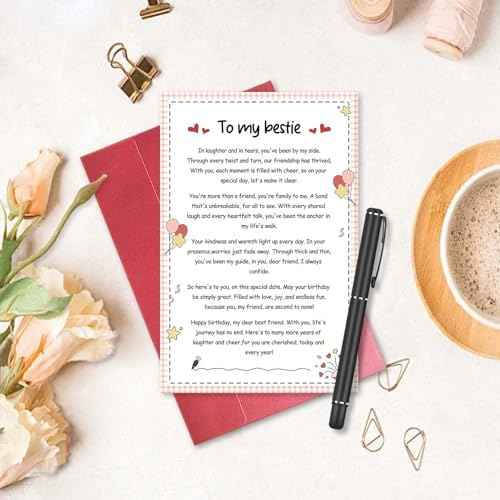 Poem Birthday Card for Best friend, Happy Birthday Card for Bestie BFF, Best Friend Birthday Card for Woman Her, Closest Friend Birthday Card, Thank You Card for Friend