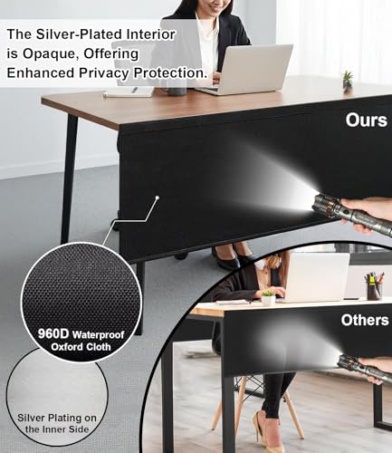 Under Desk Privacy Panel with Table Cable Management, 60in Black
