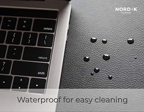 Nordik Leather Desk Mat Pebble Black - Large 35x17 Inch Office Desk Pad